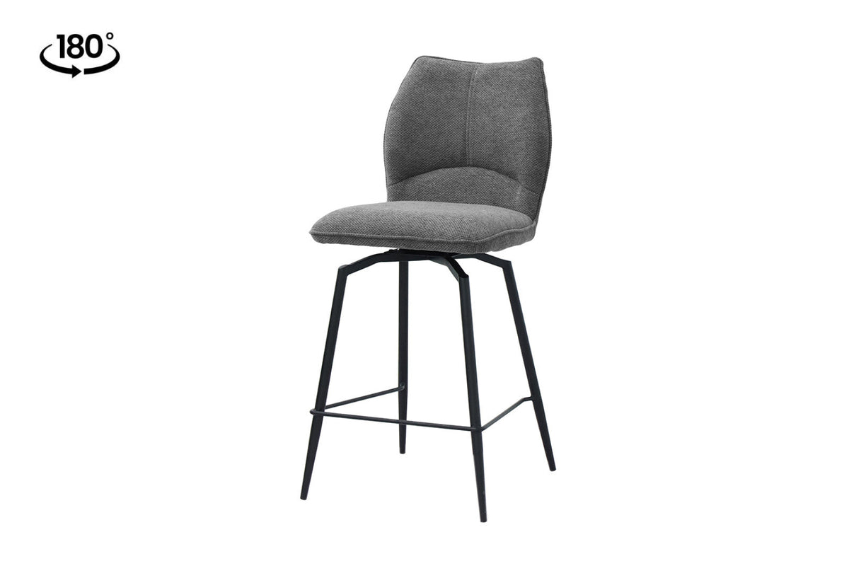Chaise de comptoir pivotante Lara – Gris – vue 2