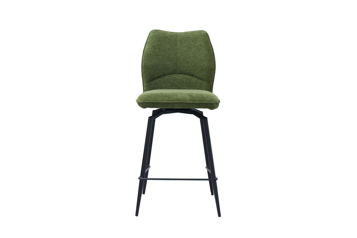 Chaise de comptoir pivotante Lara – Vert – vue principale