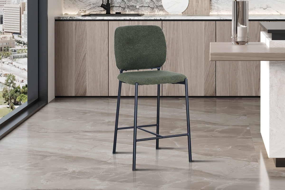 Chaise de comptoir Sophia – Vert – vue 3