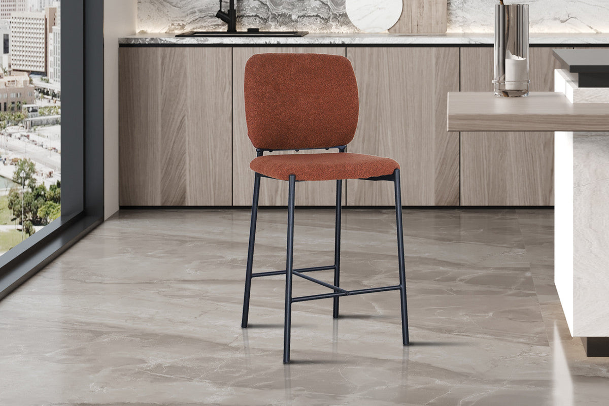 Chaise de comptoir Sophia – Rouille – vue 3