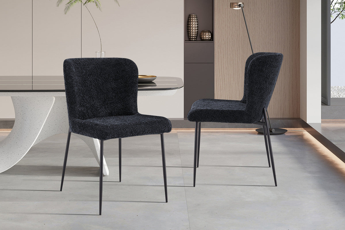 Chaise Lisa – Bouclé gris foncé – vue 2
