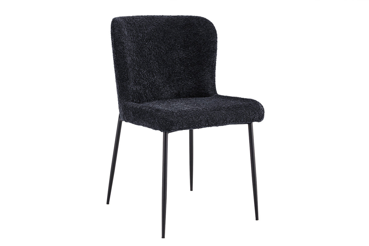 Chaise Lisa – Bouclé gris foncé – vue 4