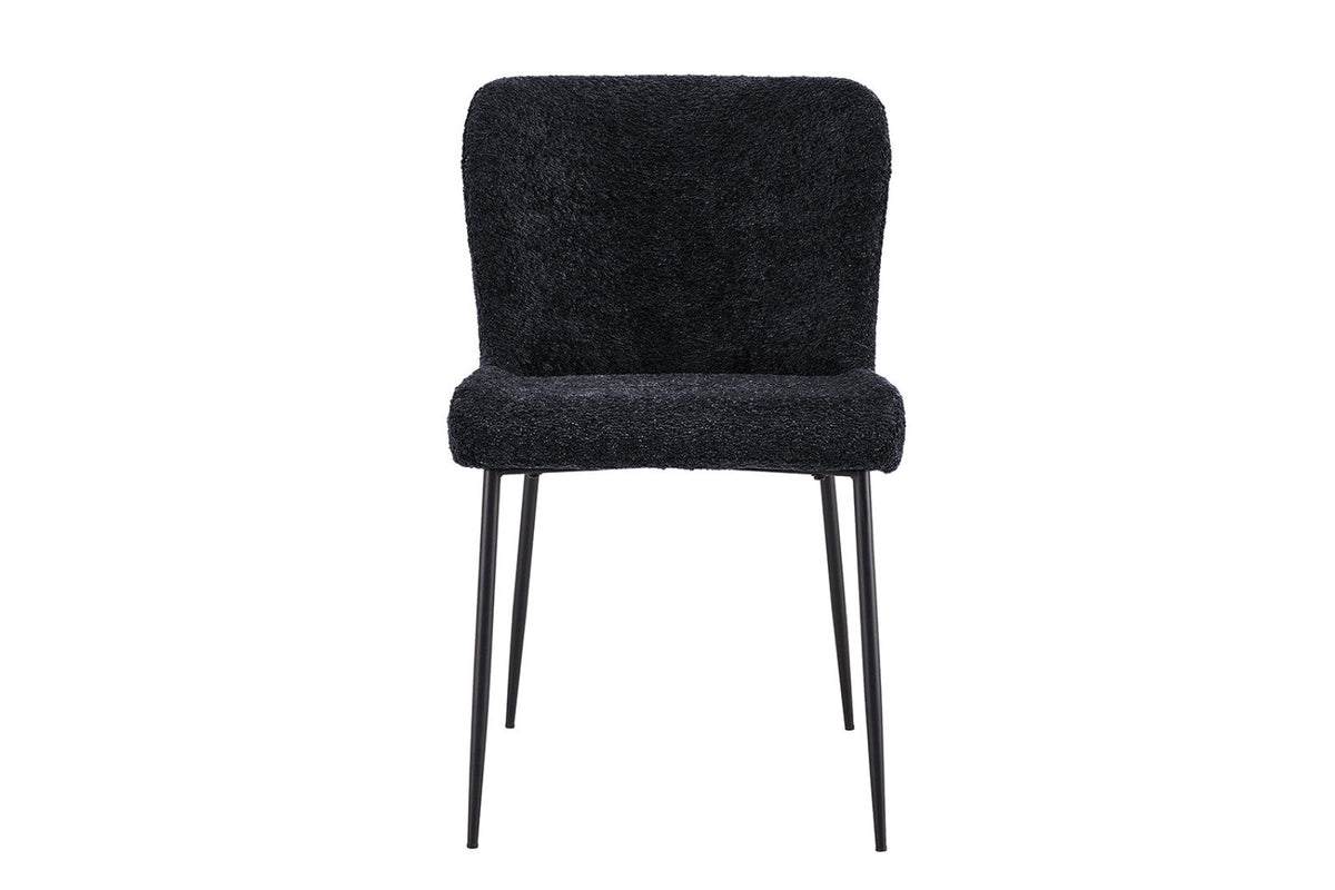 Chaise Lisa – Bouclé gris foncé – vue principale