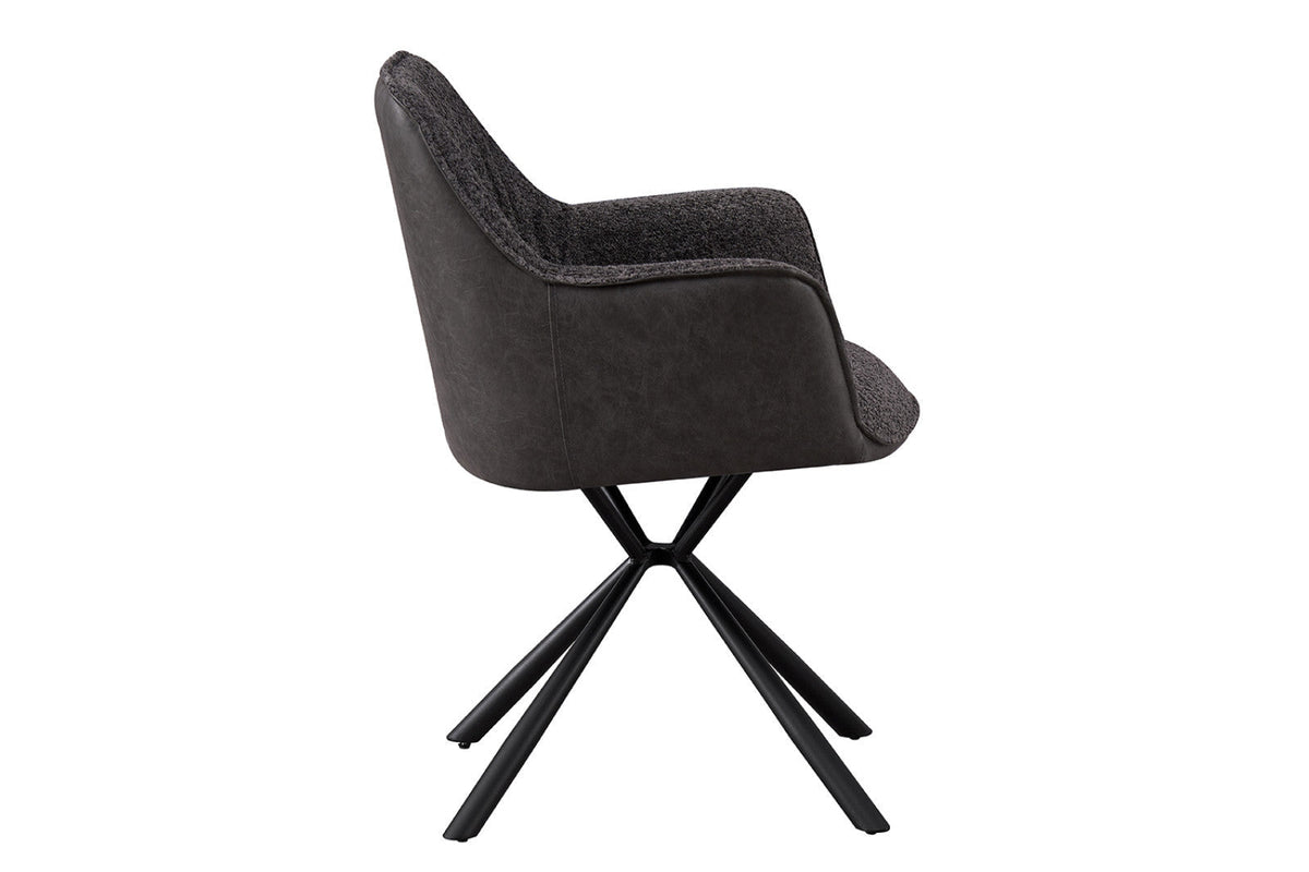 Chaise Lucie – Gris, dos gris clair – vue 5