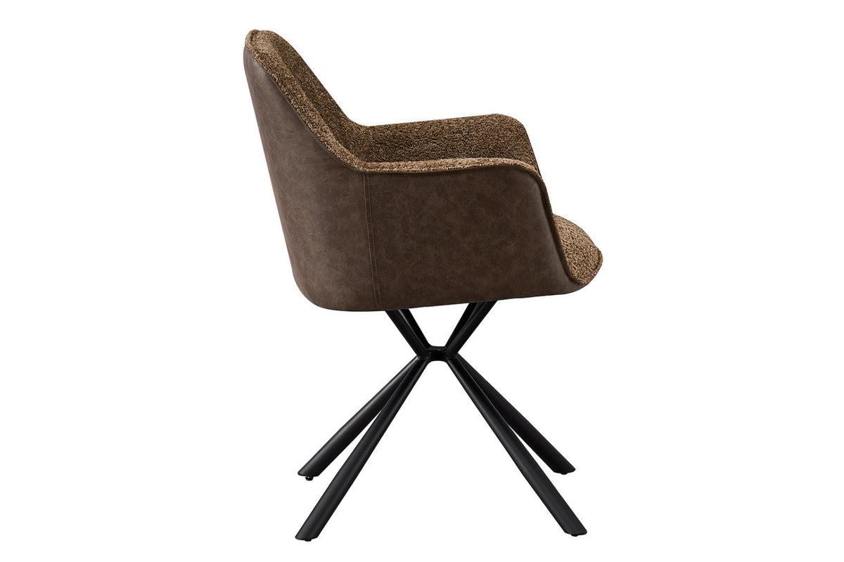 Chaise Lucie – Sable, dos brun – vue 5
