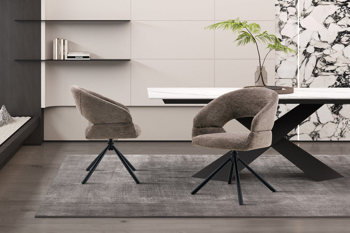 Chaise pivotante Amber – Poivre – vue 3