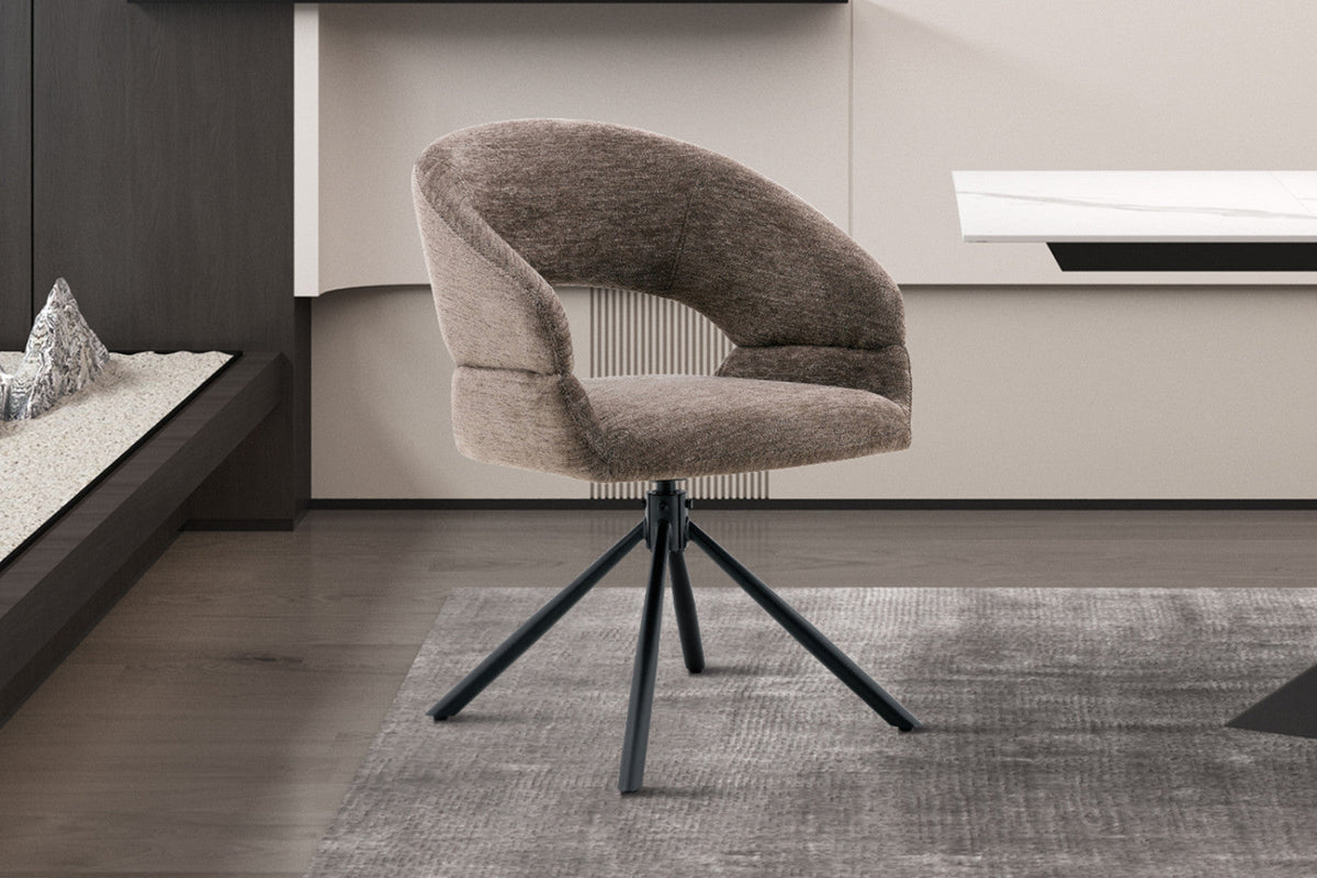 Chaise pivotante Amber – Poivre – vue 4