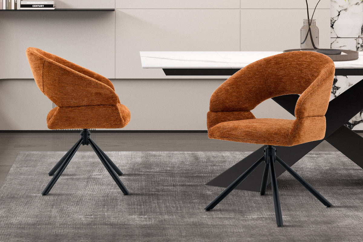 Chaise pivotante Amber – Orange – vue 2