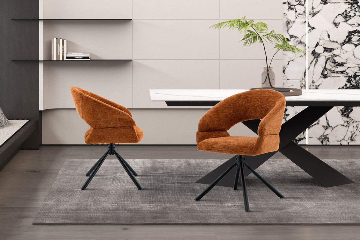 Chaise pivotante Amber – Orange – vue 3