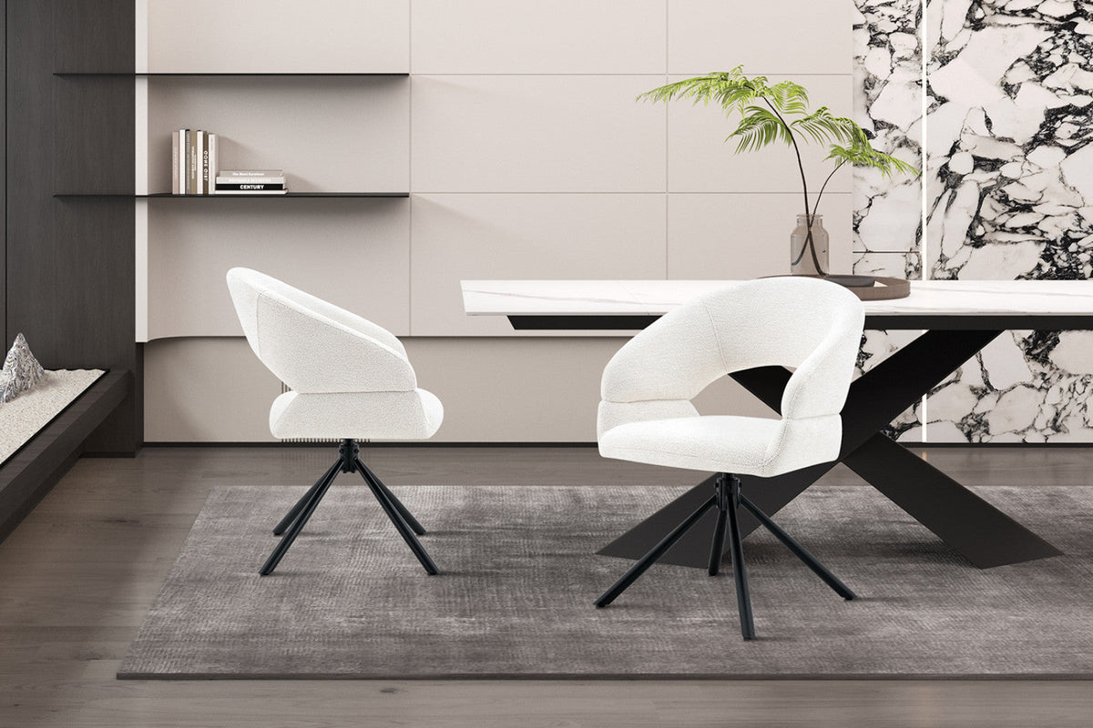 Chaise pivotante Amber – Blanc – vue 3