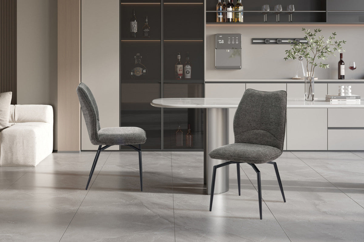 Chaise pivotante Lara – Gris – vue 4