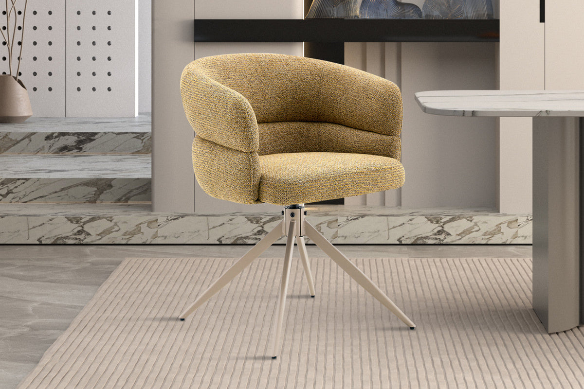 Chaise pivotante Leonie – Jaune – vue 4