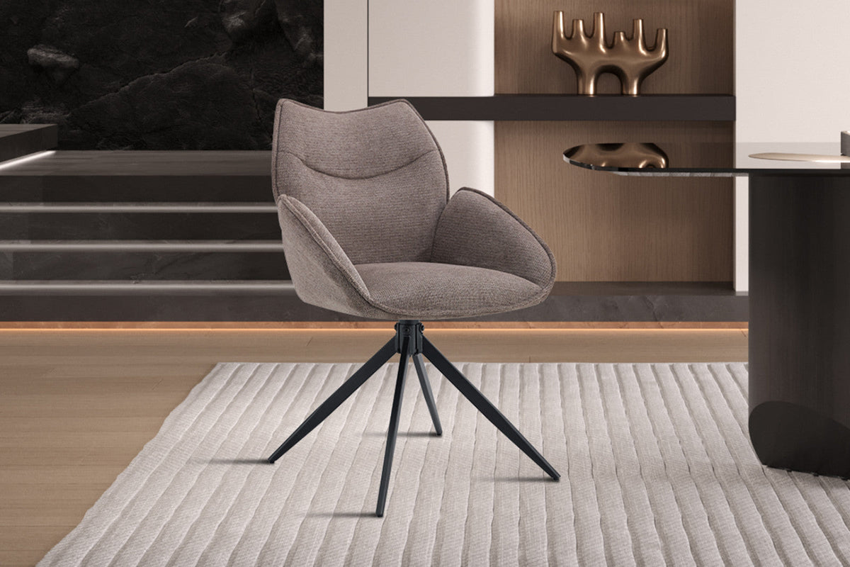 Chaise pivotante Mahi – Poivre – vue 4