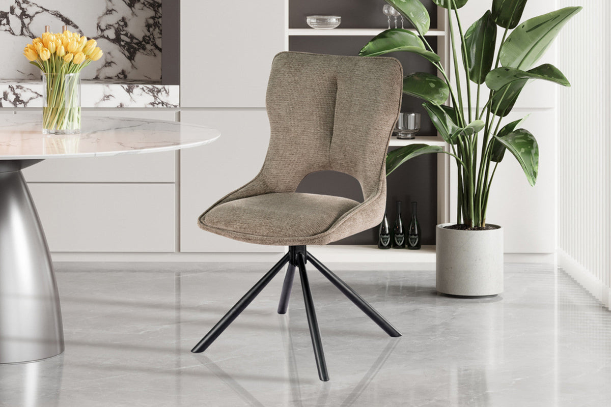 Chaise pivotante Mori – Poivre – vue 3