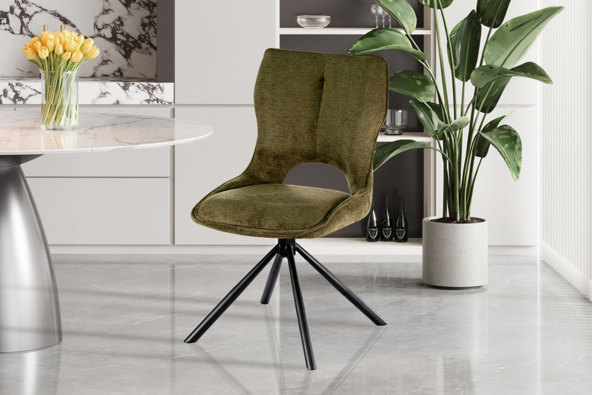 Chaise pivotante Mori – Vert – vue 3