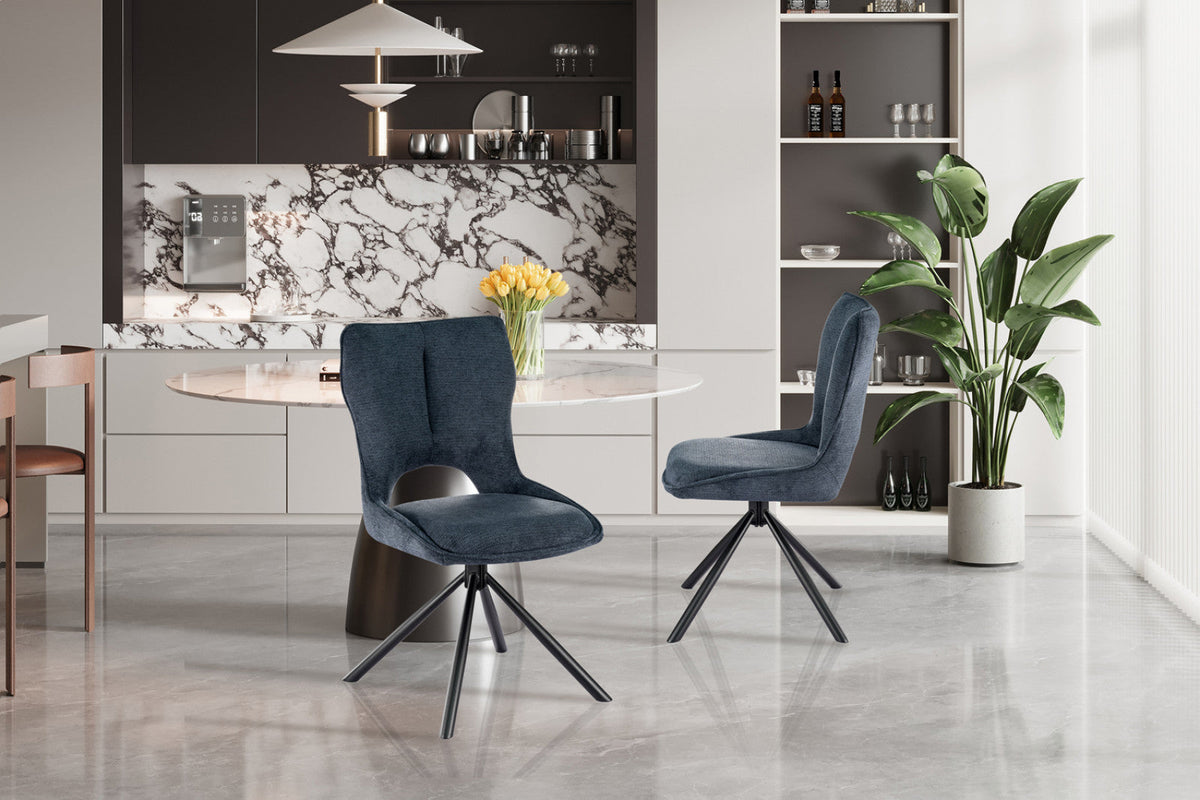 Chaise pivotante Mori – Bleu – vue 4