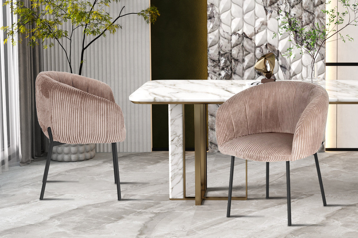 Chaise Sevilla – Corduroy sable – vue 2