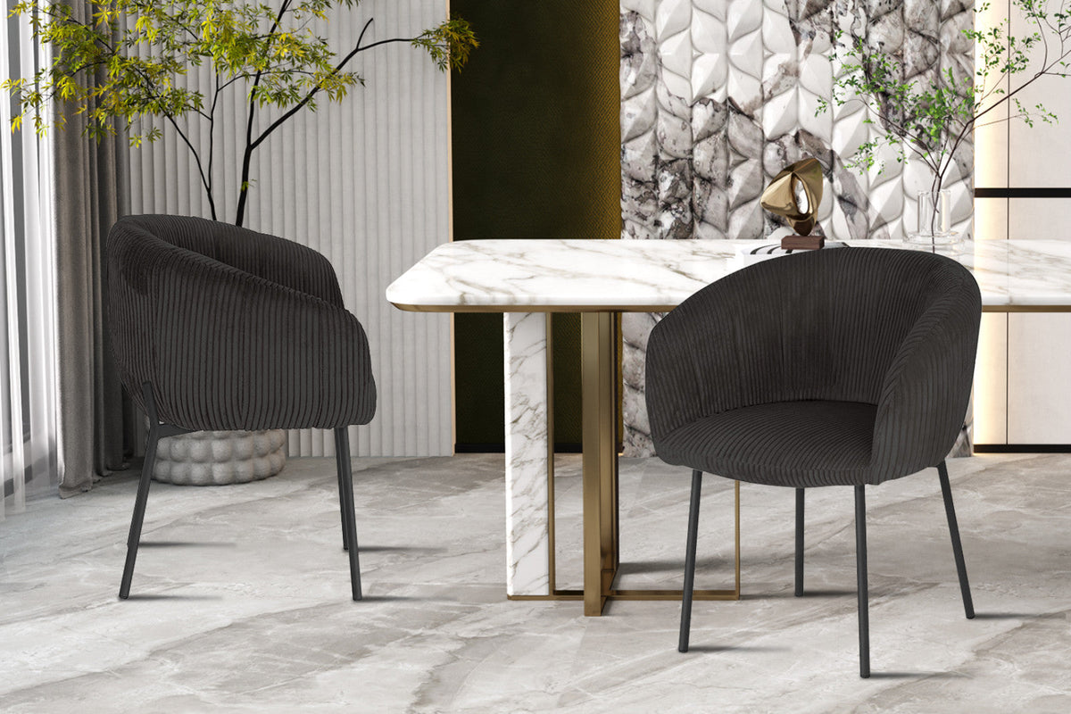 Chaise Sevilla – Corduroy gris – vue 2