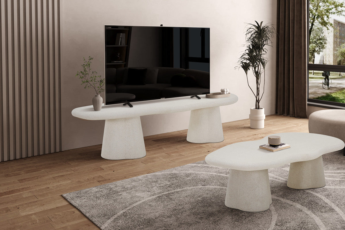 Meuble TV Faro – organique ciment – 160 cm