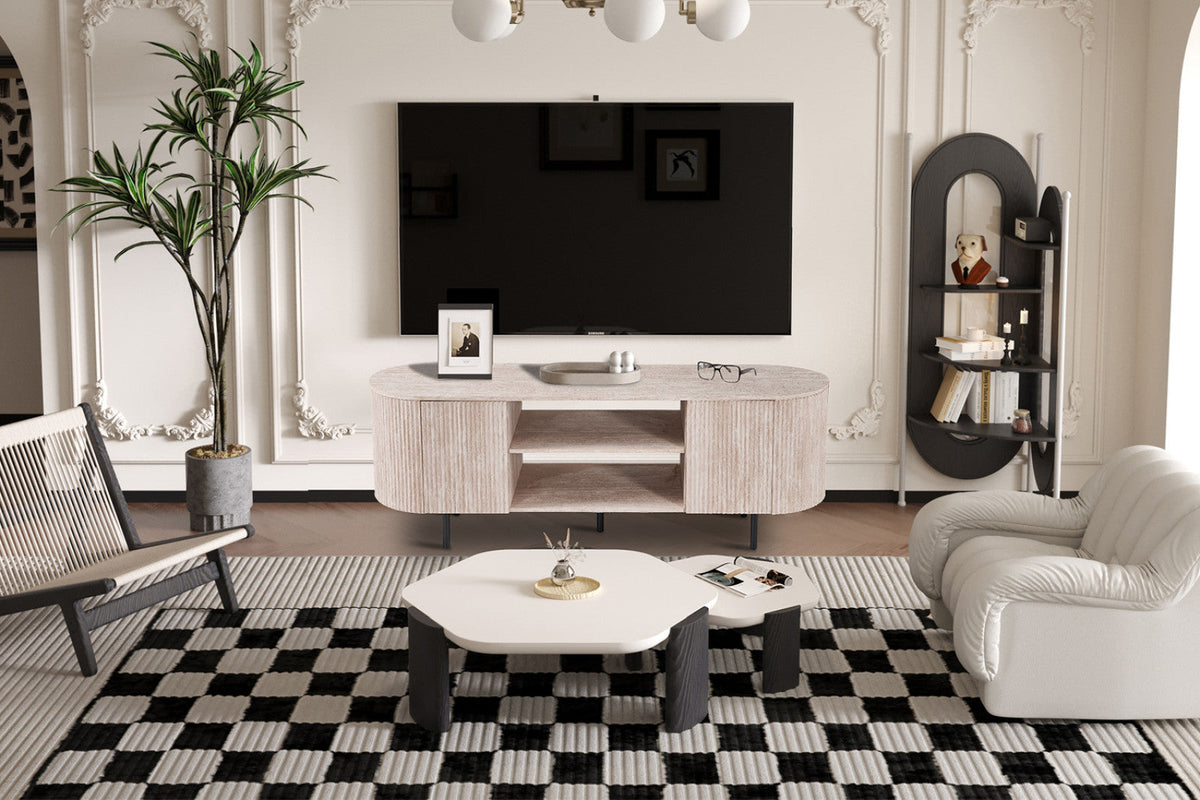 Meuble TV Lagos – Travertin beige – vue 3