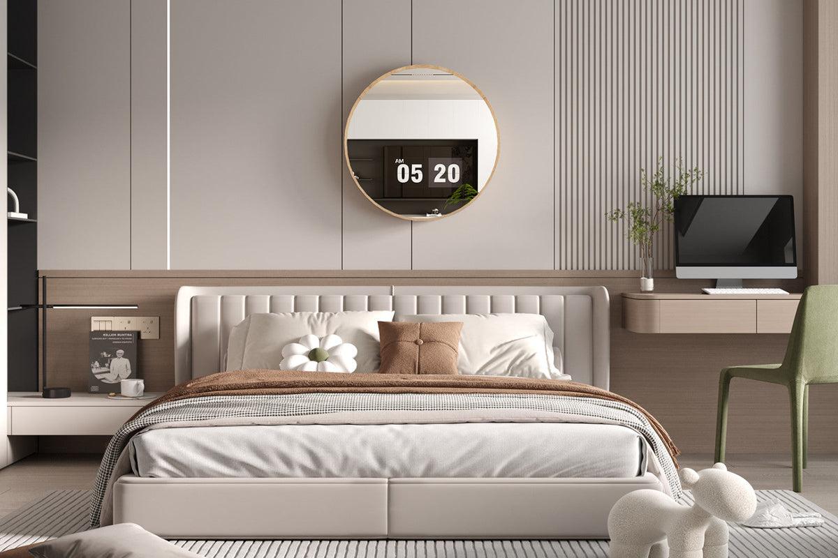 Miroir Roxy – chêne vieilli – 80x80 cm