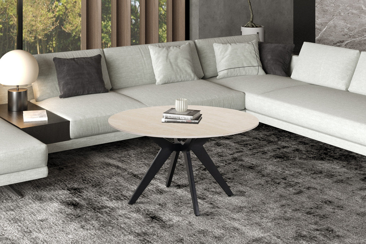 Table basse Apollo – Baroque beige, ronde Ø 80 cm – vue 3