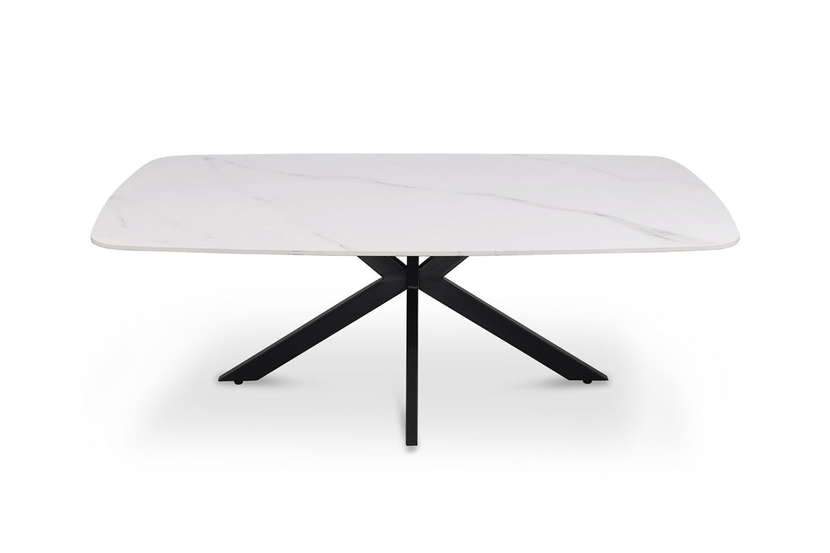 Table basse Apollo – Blanc, ovale 130 × 70 cm – vue principale