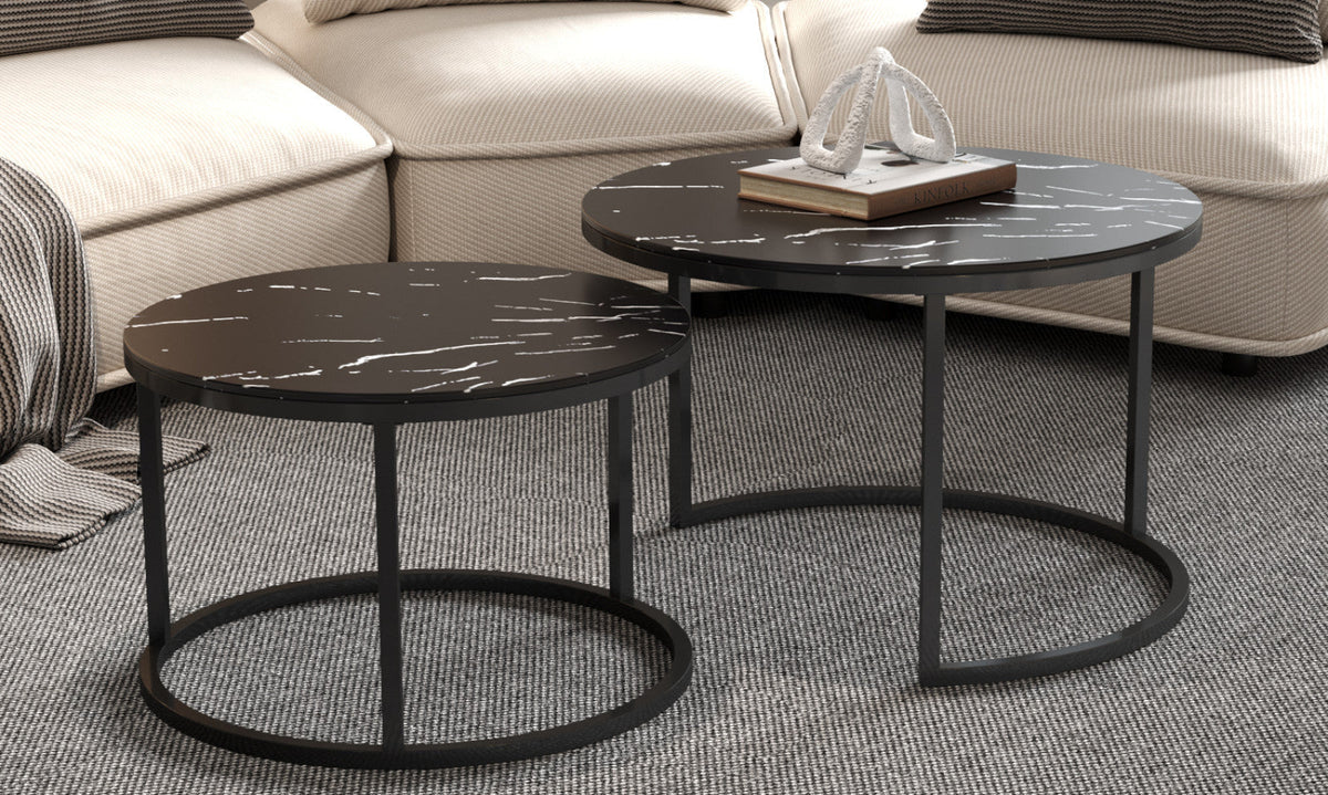 Table basse Boston – Marbre noir – vue 2