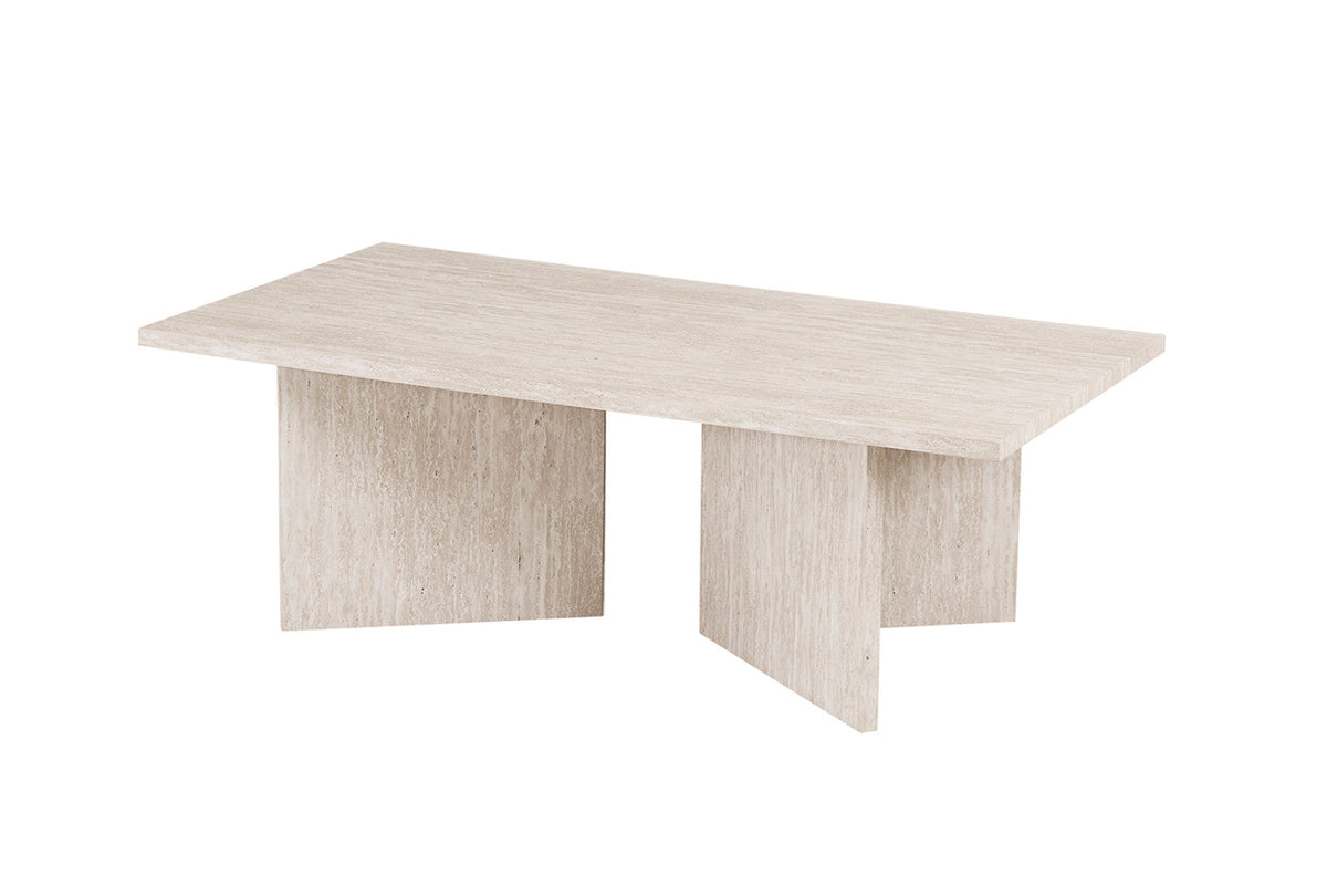 Table basse Litar – Travertin beige – vue 4