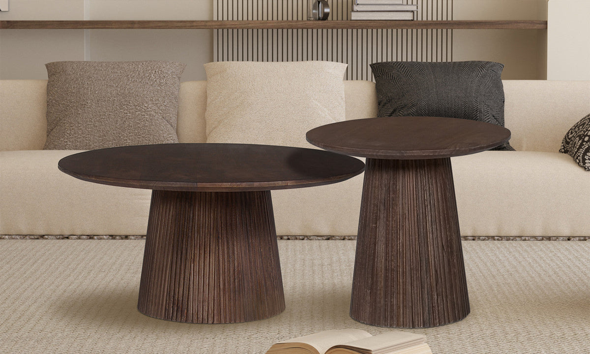 Table basse Miguel – Brun foncé, ronde Ø 80 cm – vue 3