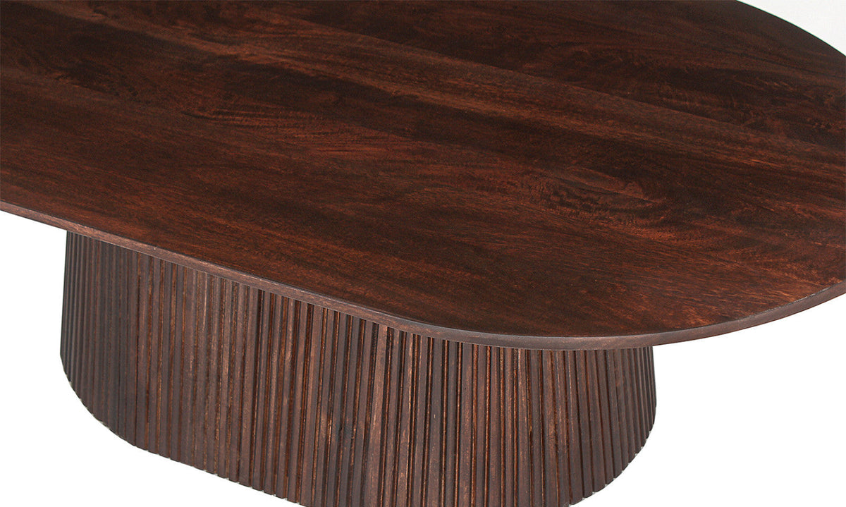 Table basse Miguel – Brun foncé, ovale 120 × 70 cm – vue 5
