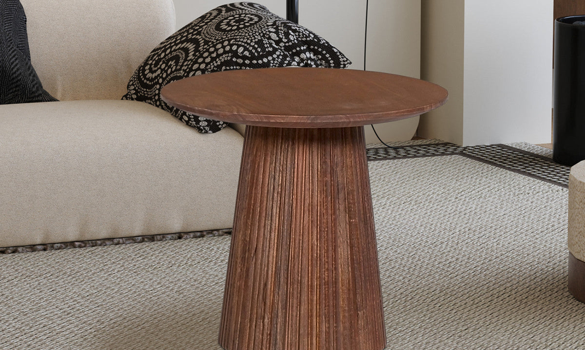 Table basse Miguel – Brun clair, ronde Ø 50 cm – vue 2