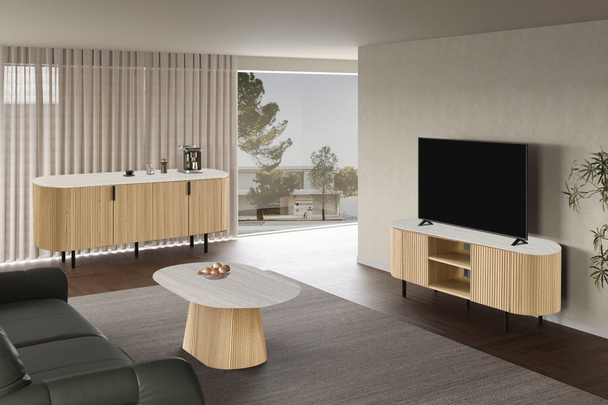 Table basse Vigo – Chêne naturel · baroque gris – vue 4