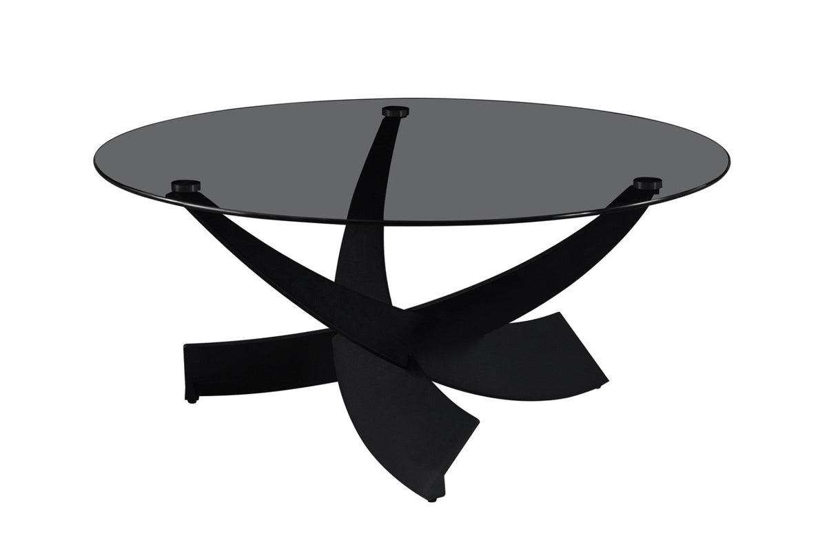 Table basse Weston – ronde verre clair gris