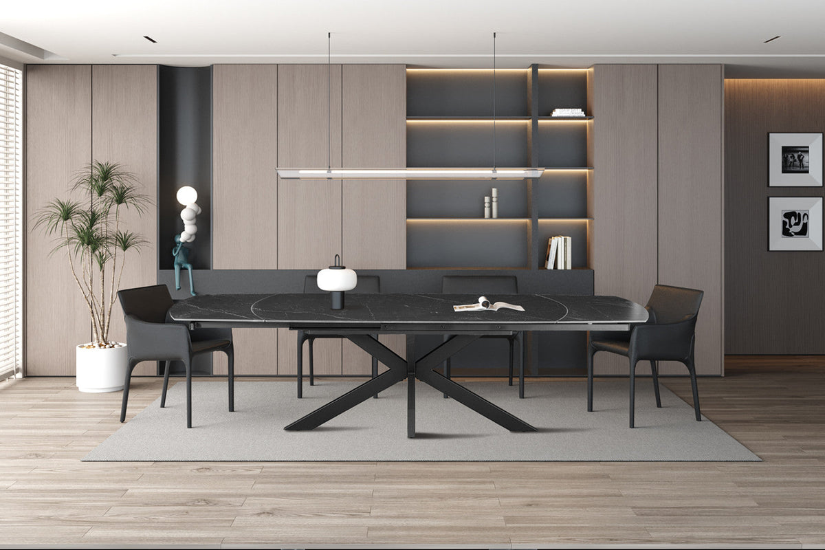 Table extensible Ares – Noir – vue 2