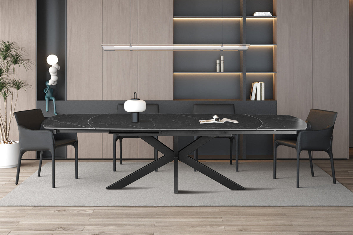 Table extensible Ares – Noir – vue 3