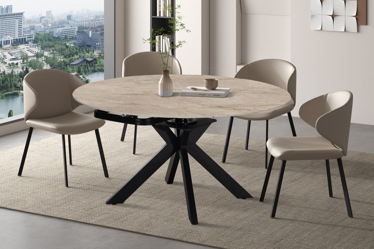 Table extensible Athena – Shakespeare beige – vue 3