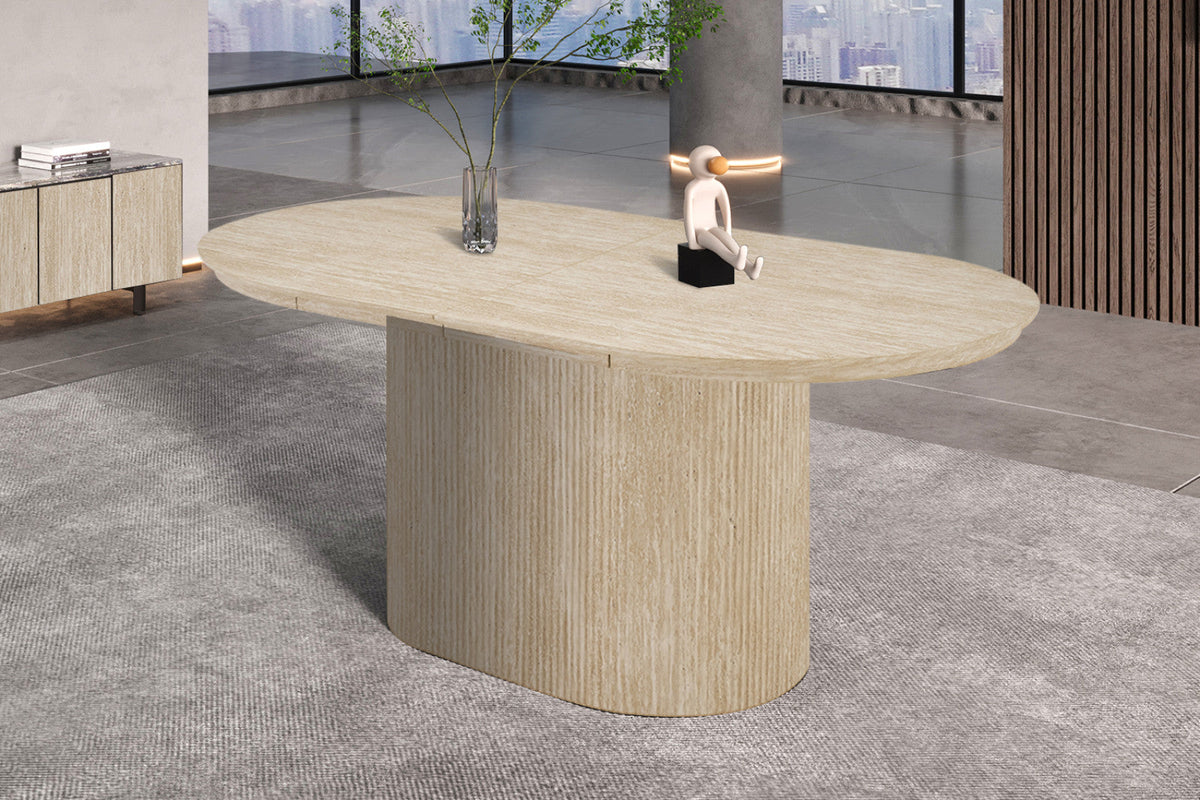 Table extensible Lagos – Travertin beige – vue 4