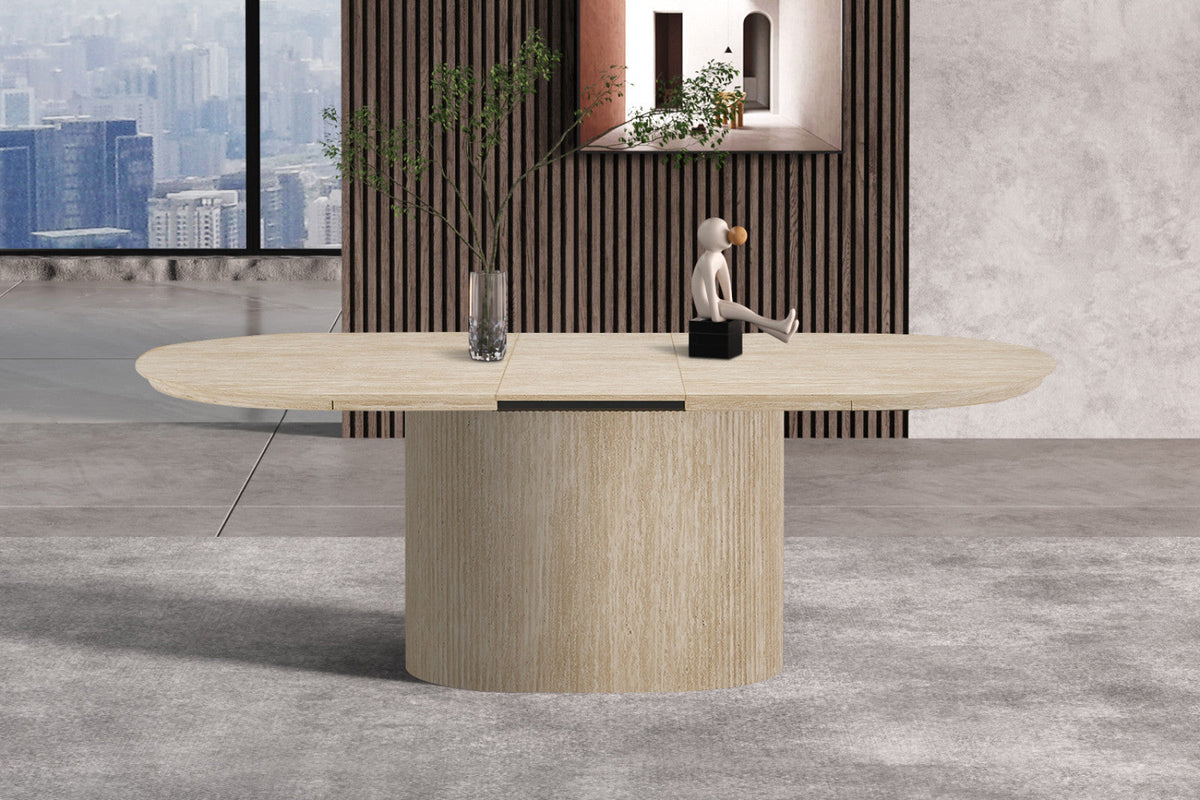 Table extensible Lagos – Travertin beige – vue 5