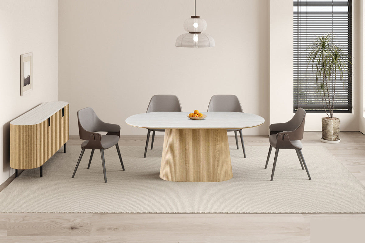 Table Vigo – Chêne naturel · baroque gris – vue 5