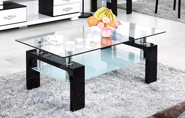 Table basse Gloria transparent noir 110cm - 60112