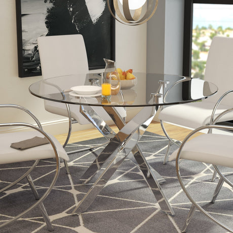 Table à manger Olivia ronde pied chrome - 801