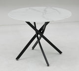 Table à manger Olivia ronde transparent pied chrome – vue 7