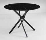 Table à manger Olivia ronde transparent pied chrome – vue 8