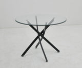 Table à manger Olivia ronde transparent pied chrome – vue 9