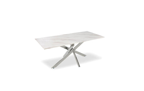 Table à manger Olivia pied transparent doré 150cm - 8017