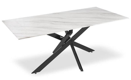 Table à manger Olivia transparent pied chrome 150cm - 8017