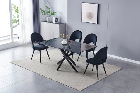 Table à manger Olivia transparent pied chrome 150cm - 8017