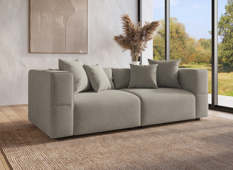 EVELYNE Canapé 3 places en tissu taupe EVELYNE