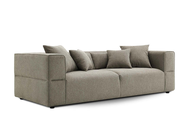 EVELYNE Canapé 3 places en tissu taupe EVELYNE